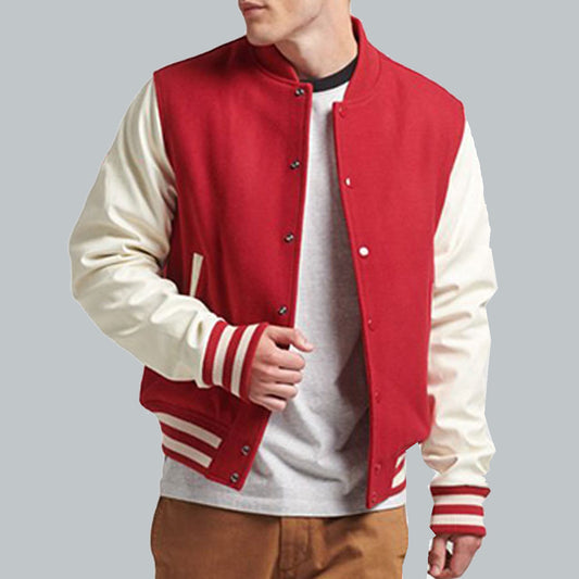 Men’s College Varsity Red Bomber Jacket