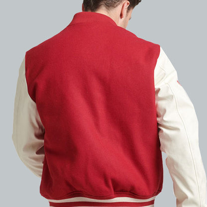 Men’s College Varsity Red Bomber Jacket